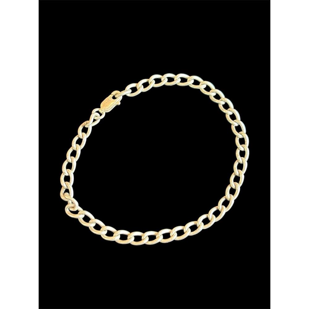 7” Sterling Silver 4mm Wide Curb Chain Bracelet 6.91g 925